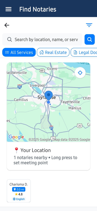 Find Notaries with Real-Time Map